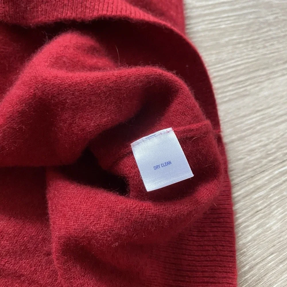 Club Room 2 Ply Estate Cashmere Sweater Men's Size XL Red V-Neck Pullover Luxury